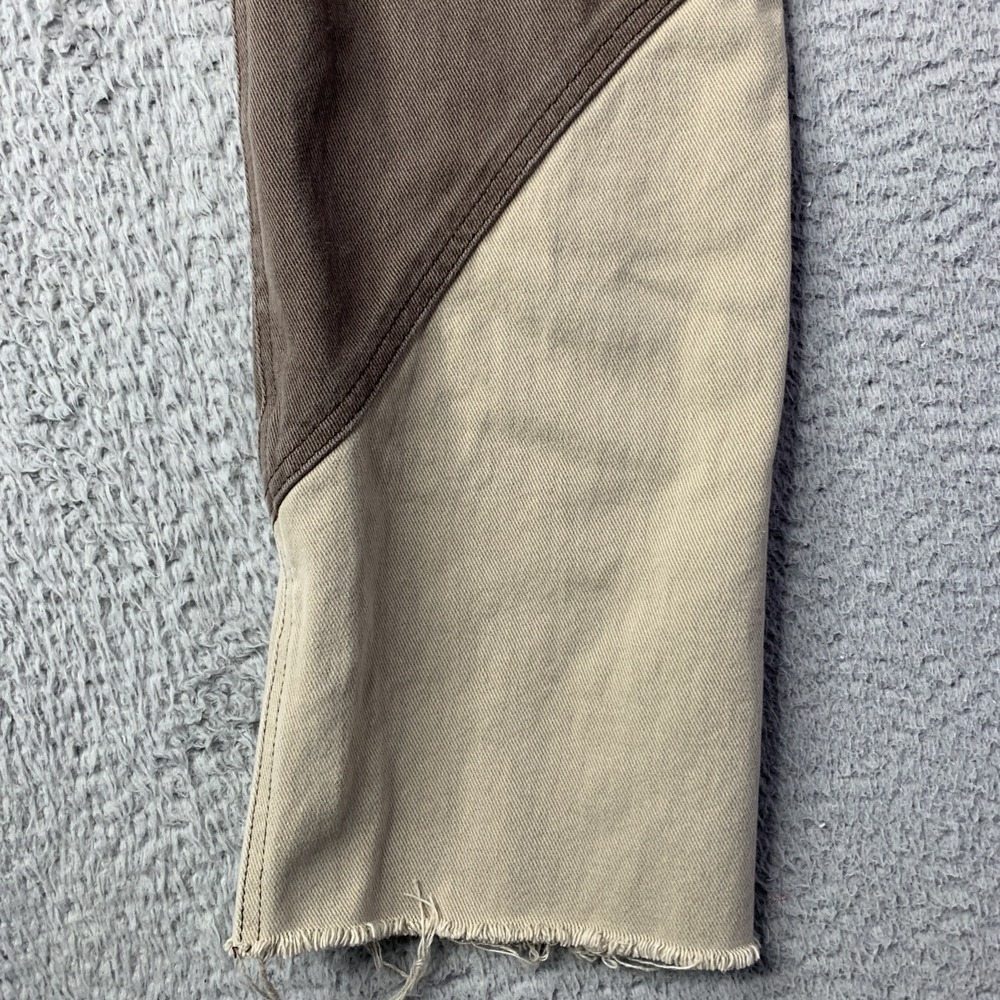 BDG Urban Outfitters COWBOY Brown Color Block Hi Rise Straight Leg Jeans 24 - Picture 10 of 14